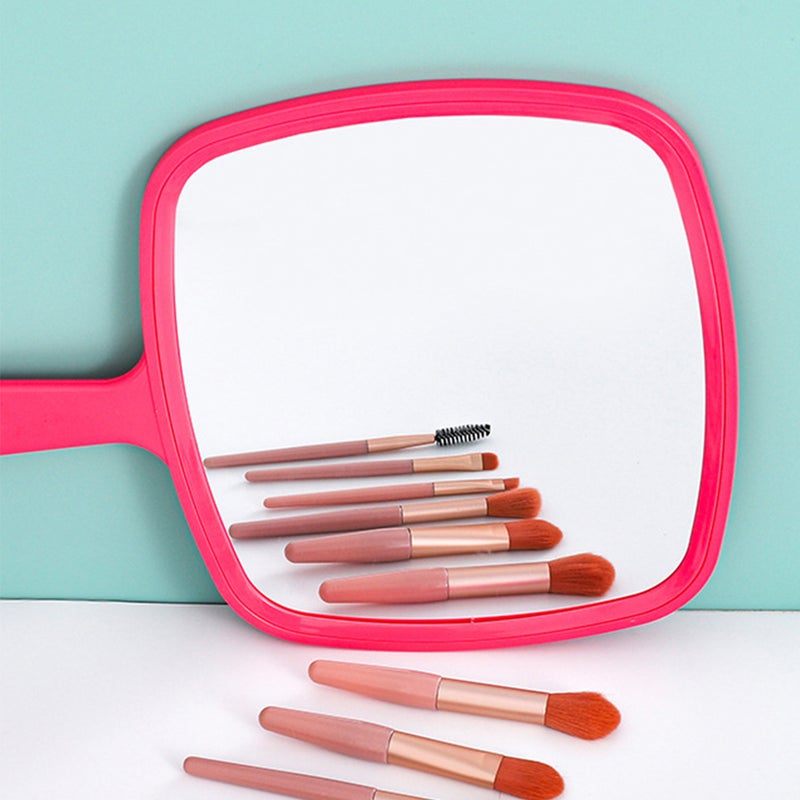2pcs Hand Mirror Women Makeup Mirror Portable Hand Travel Hand Mirror - Image 2