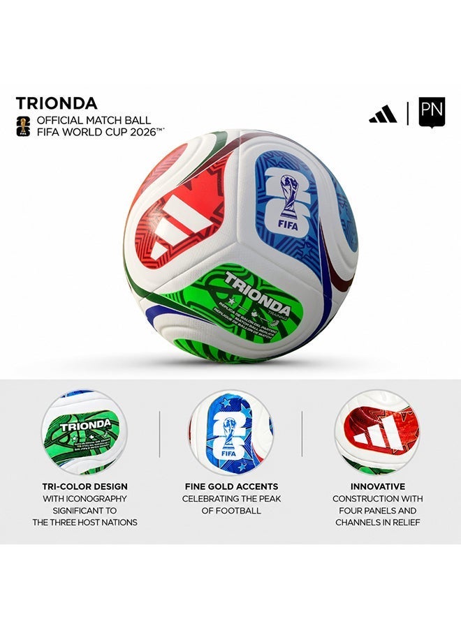 اديداس كرة قدم FIFA World Cup 26 Trionda League الرسمية مقاس 5 – كرة قدم مستوحاة من كأس العالم 2026، كرة تدريب وترفيه متينة للكبار والصغار - Image 3