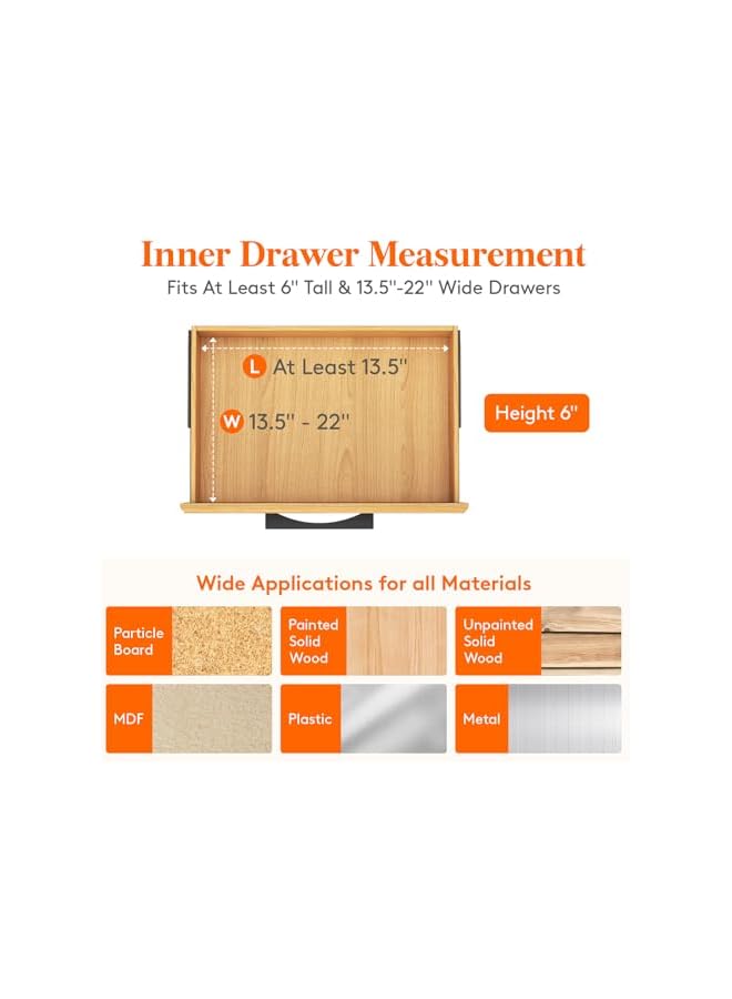 Green Tiger 5 Pack Drawer Dividers Plastic 6" High, 13.5-22" Adjustable Drawer Organizers for Clothes, Expandable Dresser Separators in Bedroom/Bathroom/Kitchen/Fridge/Office Organization and Storage - Image 2