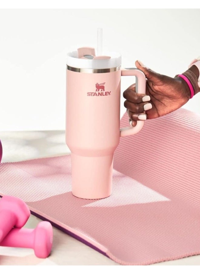 Stanley - Stanley Quencher H2.0 FlowState Stainless Steel Vacuum Insulated Tumbler with Lid & Straw for Water, Iced Tea or Coffee, Smoothie & More, Pink Dust, 40 OZ - Image 1