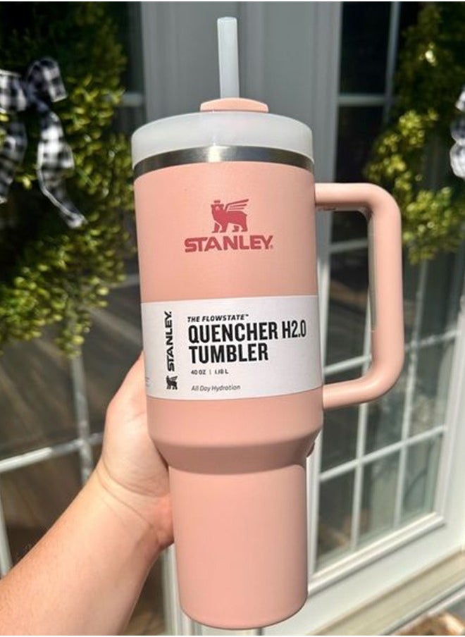 Stanley - Stanley Quencher H2.0 FlowState Stainless Steel Vacuum Insulated Tumbler with Lid & Straw for Water, Iced Tea or Coffee, Smoothie & More, Pink Dust, 40 OZ - Image 1