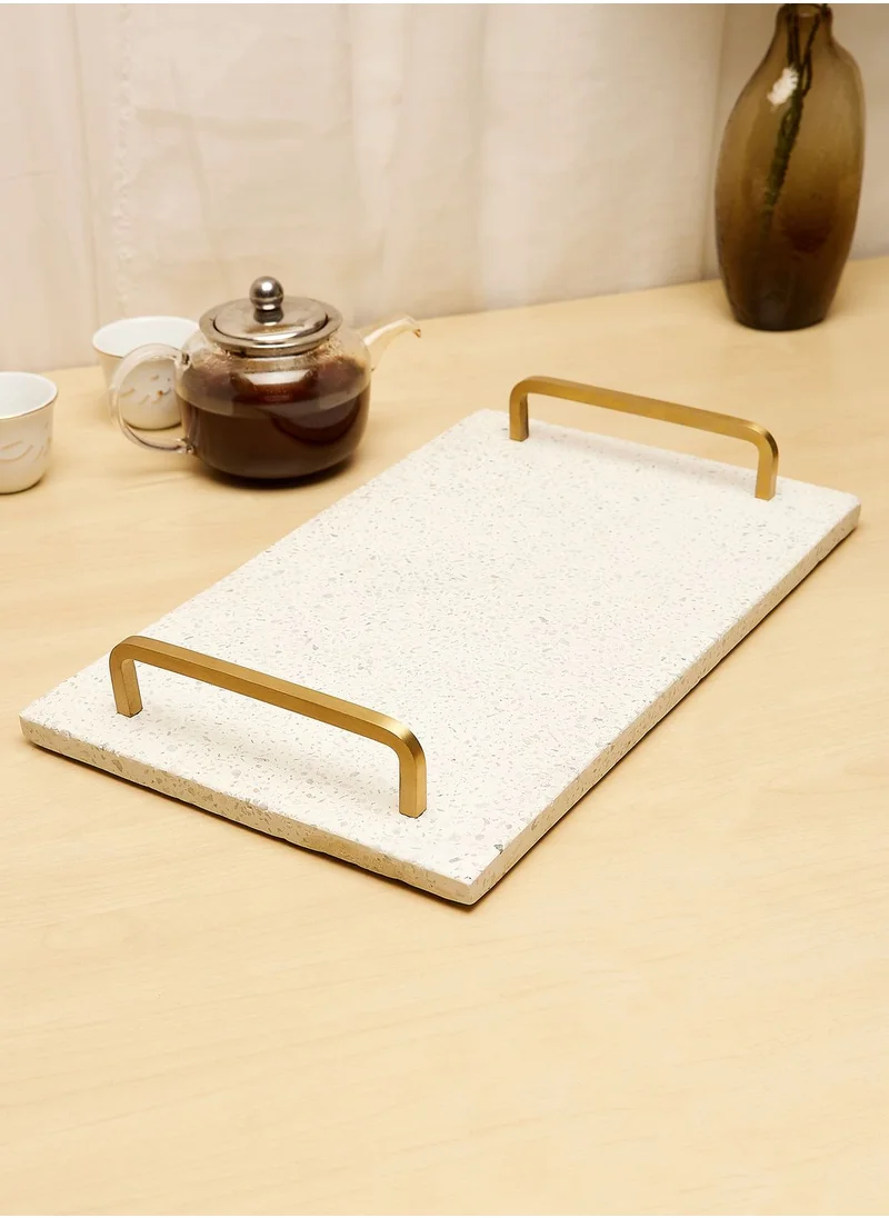 Zarina Tray Terrazo W Met Hdle 38X22Cm