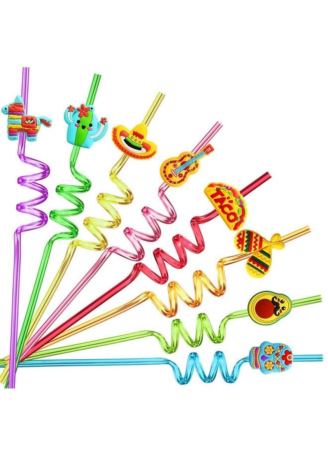 FZR Legend 24 Cinco De Mayo Fiesta Party Favors Drinking Straws For Mexican Fiesta Taco Party Supplies With 2 Pcs Straws Cleaning Brush  - Image 1