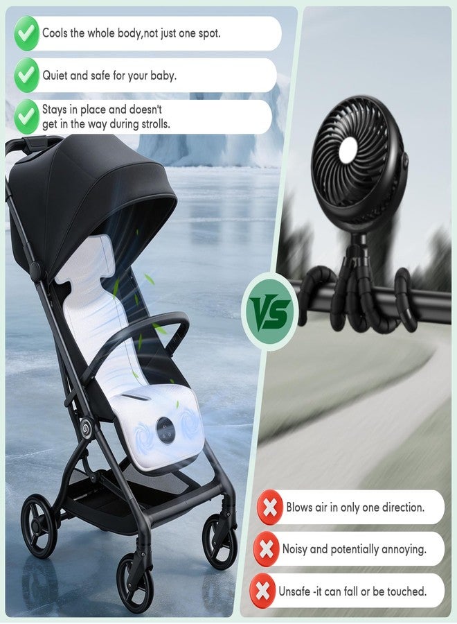 Fotgear Baby Stroller Cooling Pad with 2 Built-in Fan - 3D Breathable & Washable Carseat Cooling Cushion Liner with Child Lock, 5 Speed Levels, Max 17H Ventilation for Toddler Baby Summer Essentials - Image 2