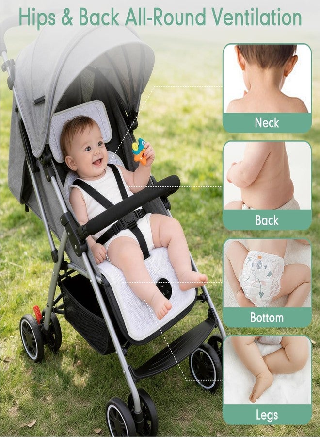 Fotgear Baby Stroller Cooling Pad with 2 Built-in Fan - 3D Breathable & Washable Carseat Cooling Cushion Liner with Child Lock, 5 Speed Levels, Max 17H Ventilation for Toddler Baby Summer Essentials - Image 3