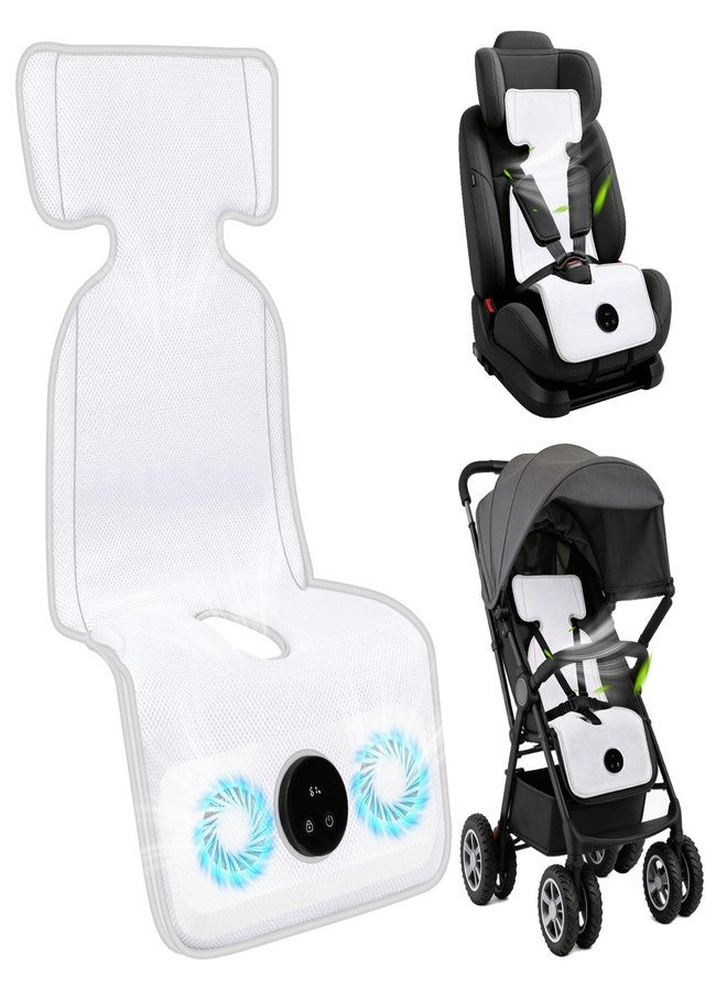 Fotgear Baby Stroller Cooling Pad with 2 Built-in Fan - 3D Breathable & Washable Carseat Cooling Cushion Liner with Child Lock, 5 Speed Levels, Max 17H Ventilation for Toddler Baby Summer Essentials - Image 1