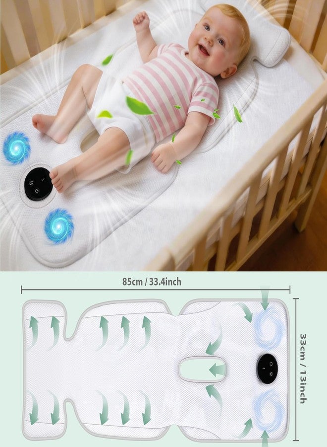 Fotgear Baby Stroller Cooling Pad with 2 Built-in Fan - 3D Breathable & Washable Carseat Cooling Cushion Liner with Child Lock, 5 Speed Levels, Max 17H Ventilation for Toddler Baby Summer Essentials - Image 4