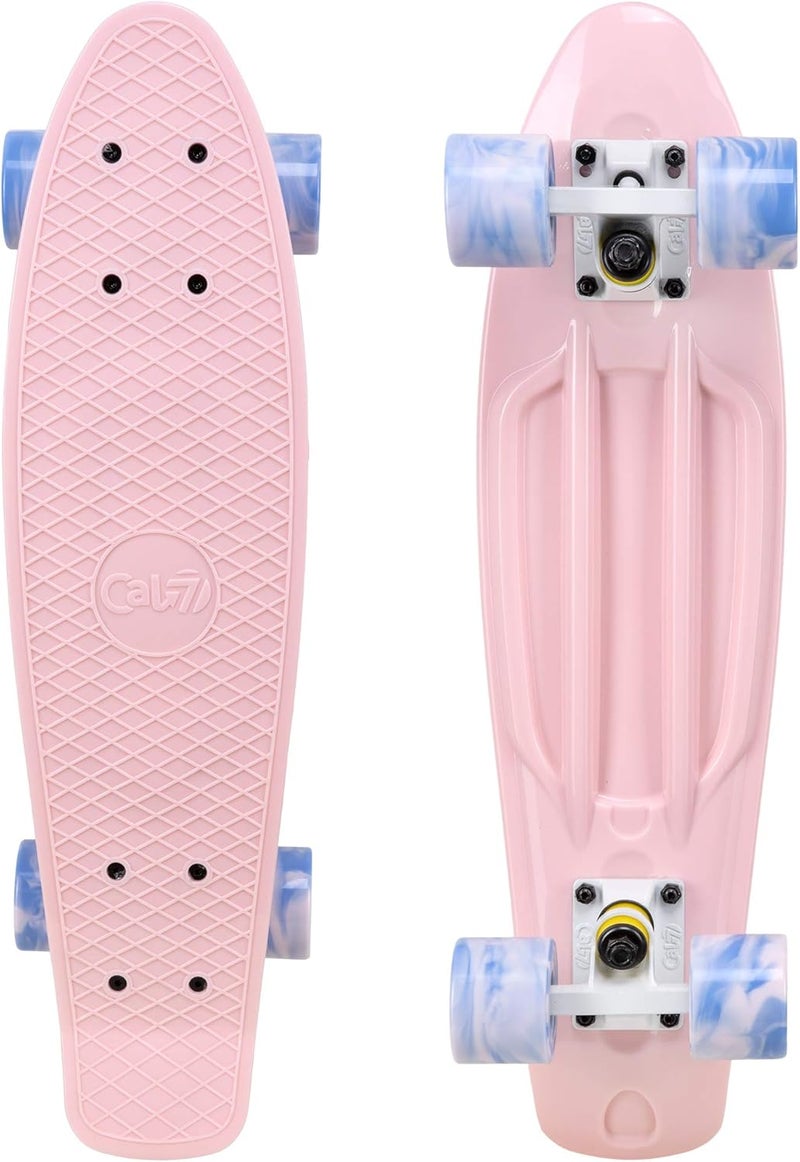 Cal 7 22" Complete Mini Cruiser Plastic Skateboard - Image 1