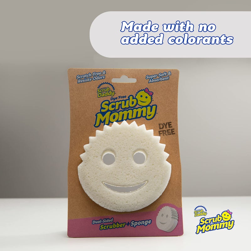 Scrub Daddy Dual-Sided Sponge and Scrubber- Scrub Mommy Dye Free - Scratch-Free Scrubber for Dishes and Home, Odor Resistant, Soft in Warm Water, Firm in Cold, Deep Cleaning, Dishwasher Safe, 1ct - Image 2