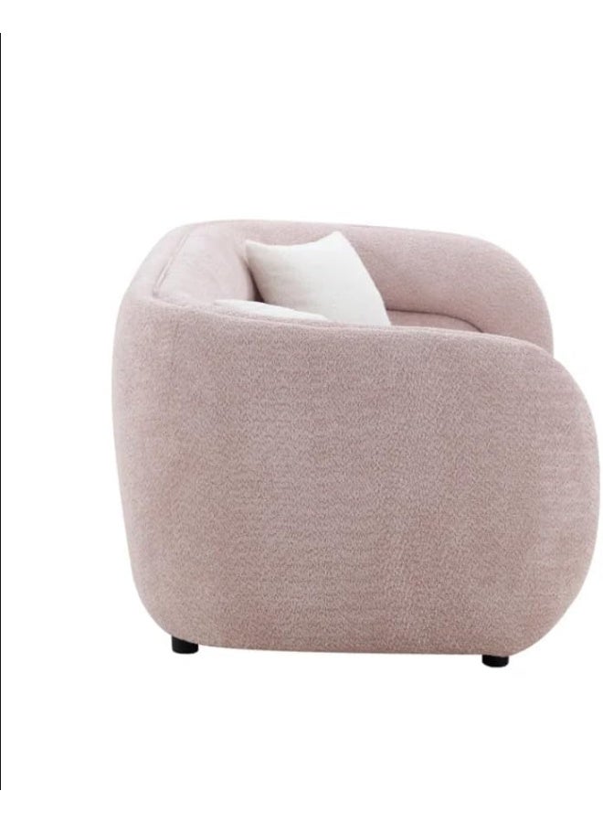 Zayn comforts Cozy Curved Cloud Sofa â€“ Comfy 3-Seater in Soft Teddy Boucle with 2 Pillows, Perfect for Living Room, Dorm, Office, or Salon (Pink) - Image 5