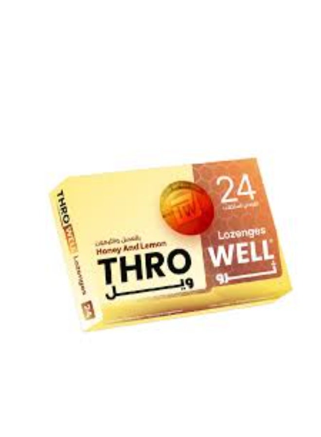 Throwwell Honey & Lemon Lozenges, 24 pieces