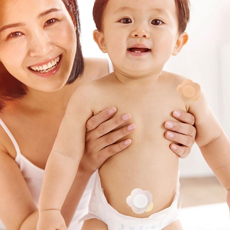 Healifty Hollow Navel Sticker Newborn Navel Patches 200pcs Breathable Belly Patches Disposable Navel Patches for Baby Belly Button Patches Baby Navel Patches Newborn Navel Sticker - Image 2