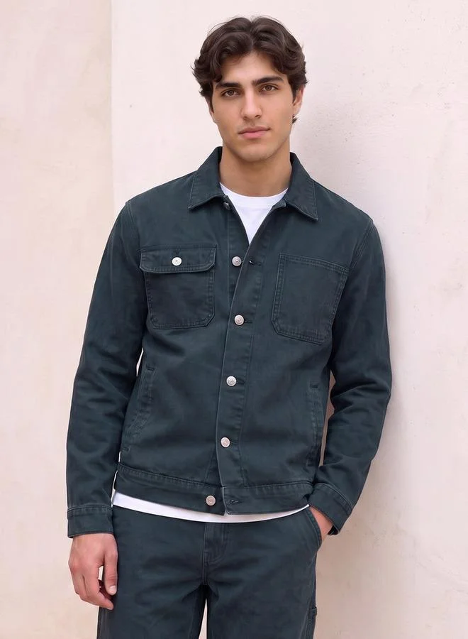 لي كوبر Lee Cooper Cotton Jacket with Flap Pockets