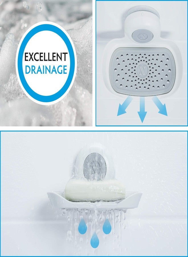 SlipX Solutions Patented Strong Hold Soap Saver, Suction Cup Soap Holder, Must Have Universal Kitchen & Bathroom Shower Accessories, White, 2 Pack - Image 3