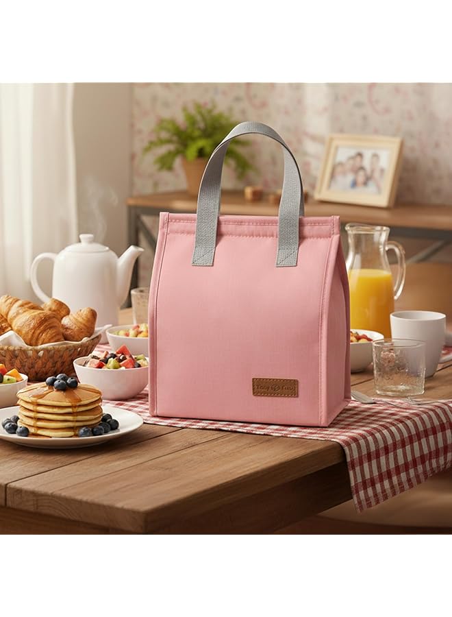 S-TOP Lunch Bag for Women Men, Leakproof Reusable Insulated Lunch Tote Box Portable Cooler with Handle for Office, Work, Travel, Pink - Image 1