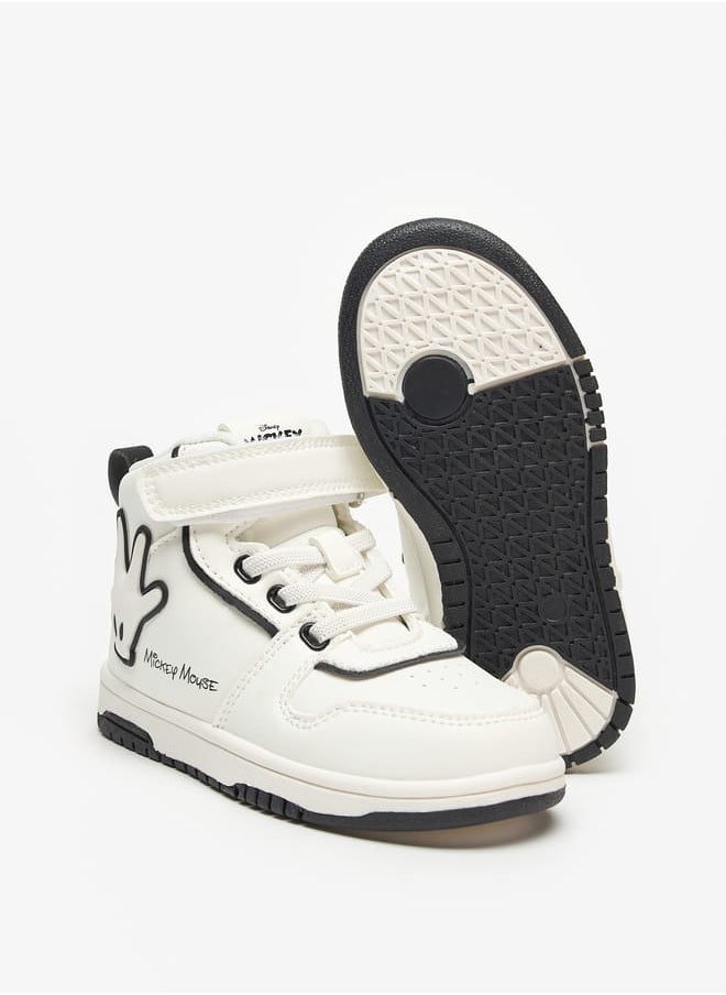 Disney Mickey Mouse Embossed Sneakers with Hook and Loop Closure  - Image 5