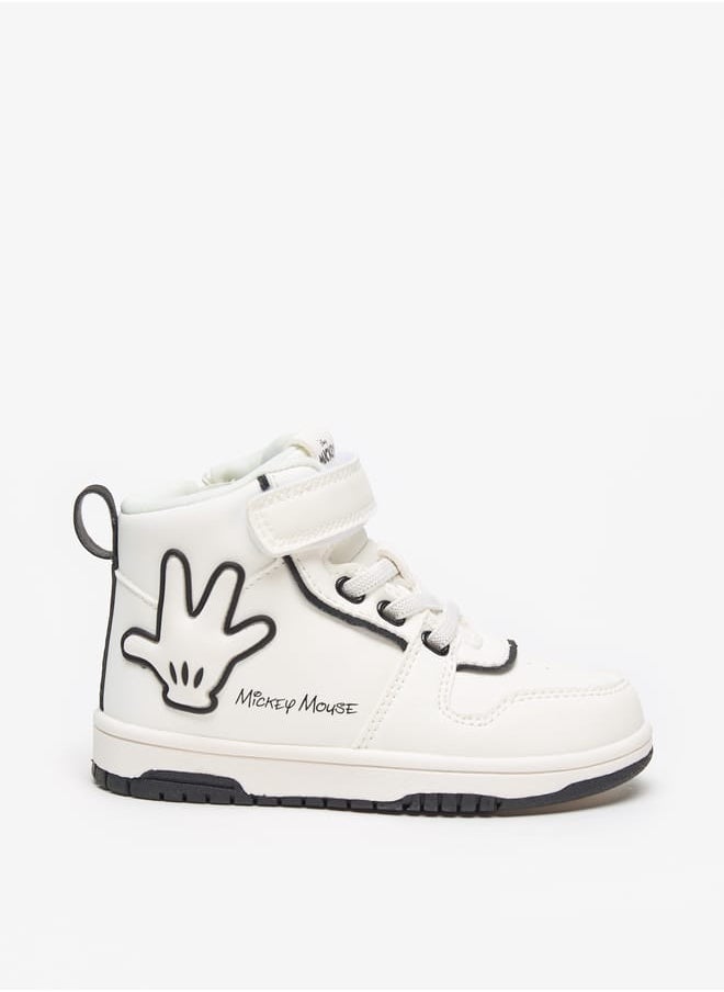 Disney Mickey Mouse Embossed Sneakers with Hook and Loop Closure  - Image 3