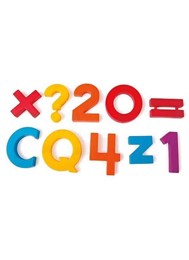 Educational Insights - مجموعة مغناطيس الحروف الكبيرة والصغيرة متعددة الألوان ورموز الرياضيات مكونة من 214 حرف مغناطيسي كبير وصغير وأرقام وعلامات الترقيم ورموز الرياضيات الأبجدية المغناطيسية والأرقام المغناطيسية للأعمار 3 وما فوق - Image 1