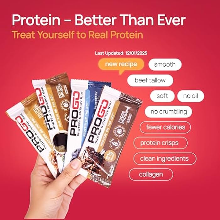 ProGo Protein Bars, Low Sugar, High Protein Snacks (Up to 21g) - 95% Pure Isolate for Faster Muscle Growth & Recovery, Low Calorie, Sweetened w/Peanut Butter & Raw Honey (4-Count, Starter Pack) - Image 5