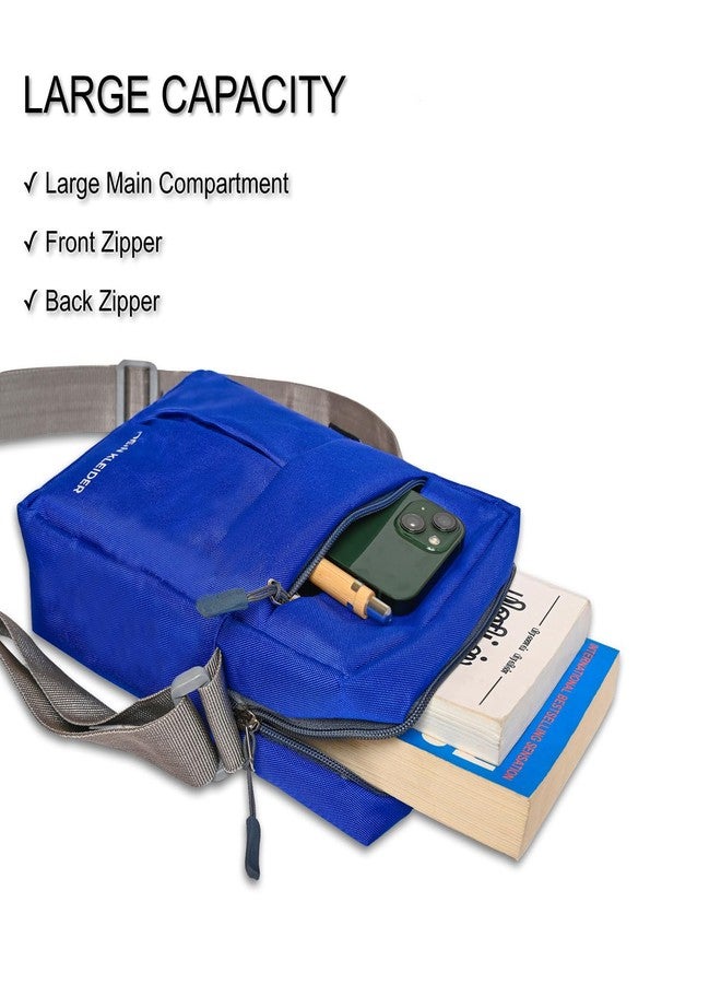 DEIN KLEIDER Unisex Nylon Sling Cross Body Travel Bag (Dark Blue) - Image 4