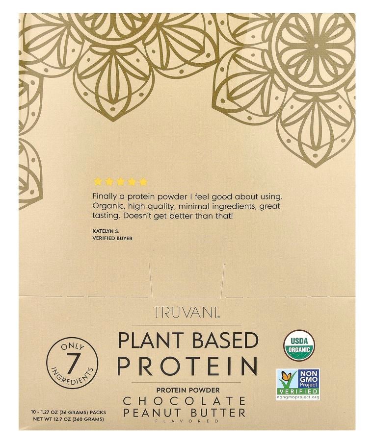 Plant Based Protein Chocolate Peanut Butter 10 Packs 1.27 oz (36 g) Each