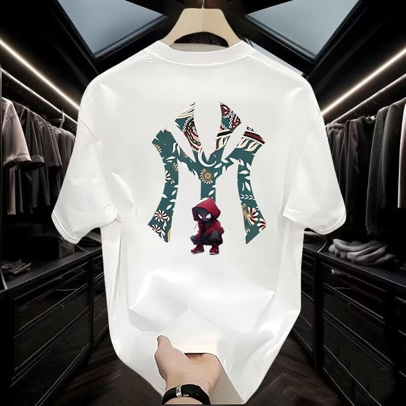Pure Cotton Short-Sleeved T-Shirt Men'S Round Neck Plus Size Base T-Shirt Solid Color Sports Loose Basketball Breathable Shirt For Fatty Couple - Image 1