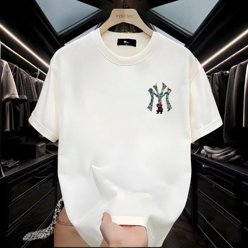Pure Cotton Short-Sleeved T-Shirt Men'S Round Neck Plus Size Base T-Shirt Solid Color Sports Loose Basketball Breathable Shirt For Fatty Couple - Image 5