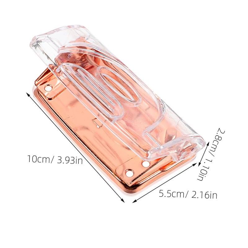 VOSAREA Multi-Function Paper Puncher with Ergonomic Handle for Office Use DIY Crafts and Scrapbooking Portable Transparent Rose Gold Design for Home and Office Supplies - Image 2