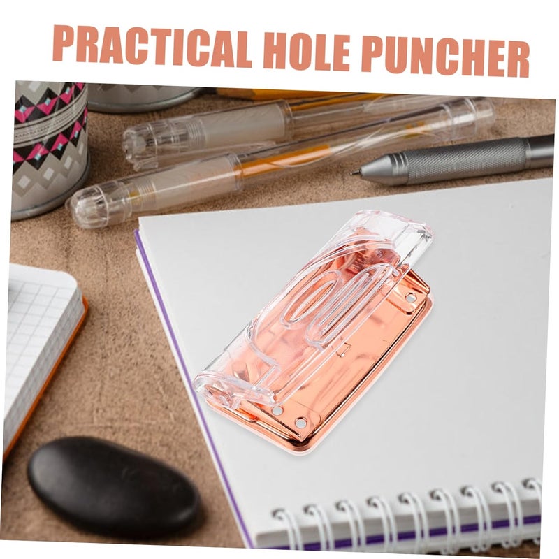 VOSAREA Multi-Function Paper Puncher with Ergonomic Handle for Office Use DIY Crafts and Scrapbooking Portable Transparent Rose Gold Design for Home and Office Supplies - Image 5