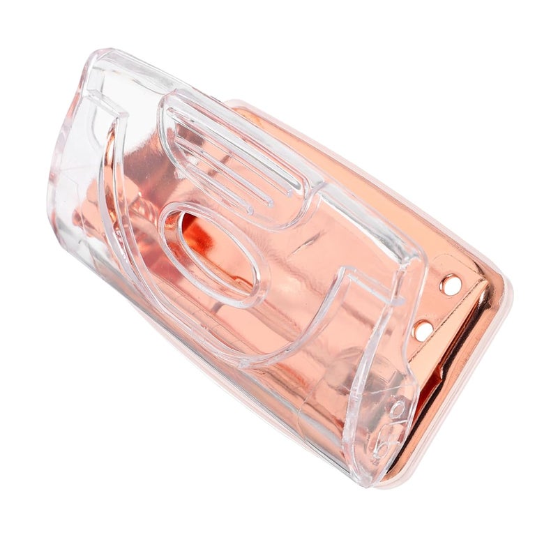 VOSAREA Multi-Function Paper Puncher with Ergonomic Handle for Office Use DIY Crafts and Scrapbooking Portable Transparent Rose Gold Design for Home and Office Supplies - Image 1