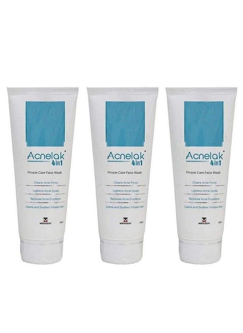 Acnelak Face Wash Life Line Medicos Acnelak 4 In 1 Pimple Care Face Wash 100Ml (Pack Of 3)