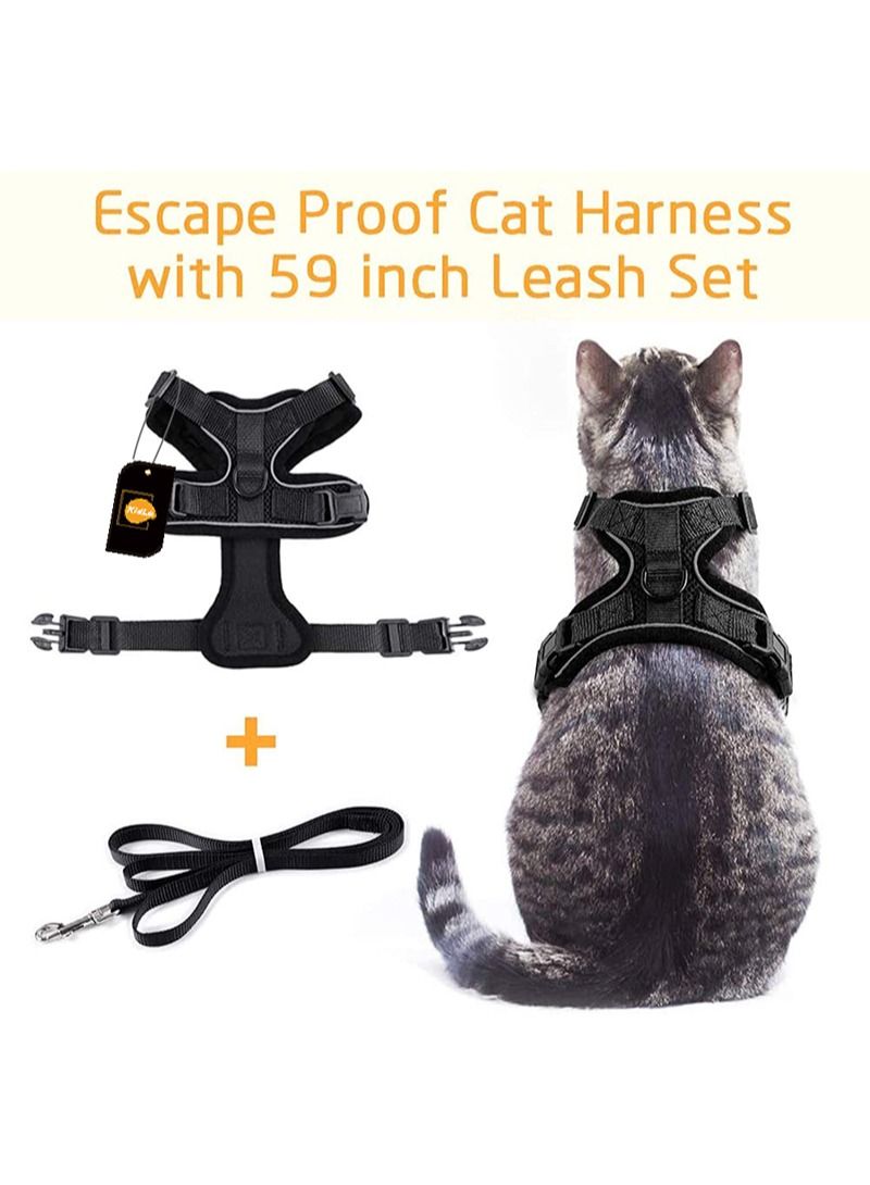 Kidle Adjustable Breathable Anti-Choke Cat Chest Harness Leash Size S - Reflective Safe Walking Leash for Outdoor Adult Cats - Image 5