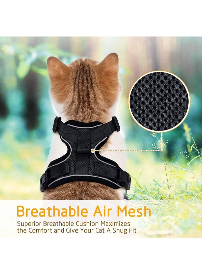Kidle Adjustable Breathable Anti-Choke Cat Chest Harness Leash Size S - Reflective Safe Walking Leash for Outdoor Adult Cats - Image 4