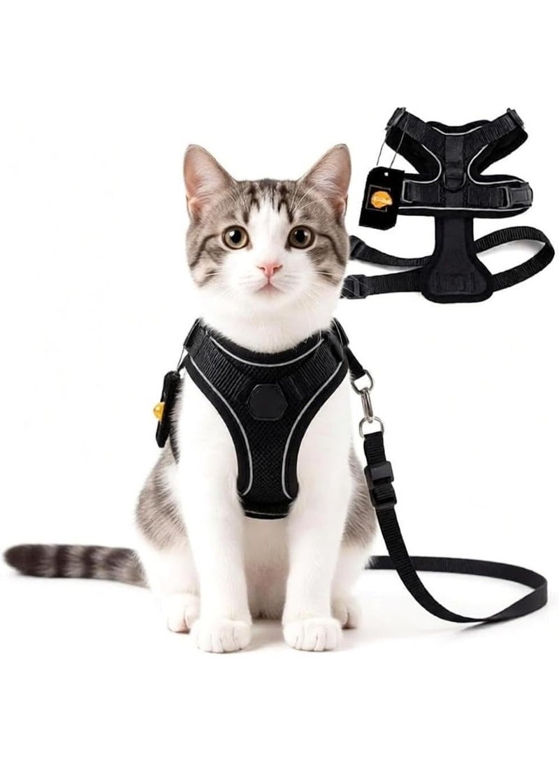 Kidle Adjustable Breathable Anti-Choke Cat Chest Harness Leash Size S - Reflective Safe Walking Leash for Outdoor Adult Cats - Image 1