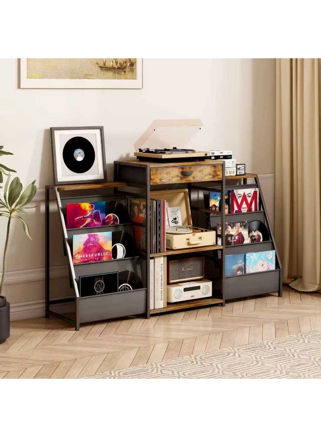 Record Player Stand, Turntable Stand with Vinyl Storage, Storage Cabinet for Vinyl Records, Record Player Table for Living Room - Image 3