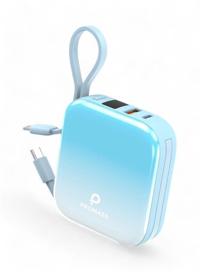 بروماس باور بانك بروماس 10000 مللي أمبير، شحن سريع وفعال مع كابل Lightning وكابل USB C، متوافق مع سلسلة iPhone 16 Pro Max/16 Pro/16 Plus/16، وسلسلة iPhone 15، وiPhone 7-14، ومتوافق أيضًا مع الأجهزة اللوحية، وGalaxy S24 Ultra، وغيرها.