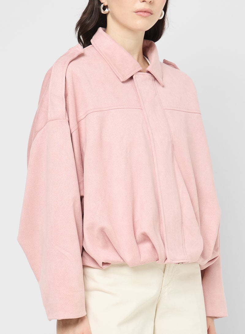 Ginger Suede Zip Up Jacket - Image 3