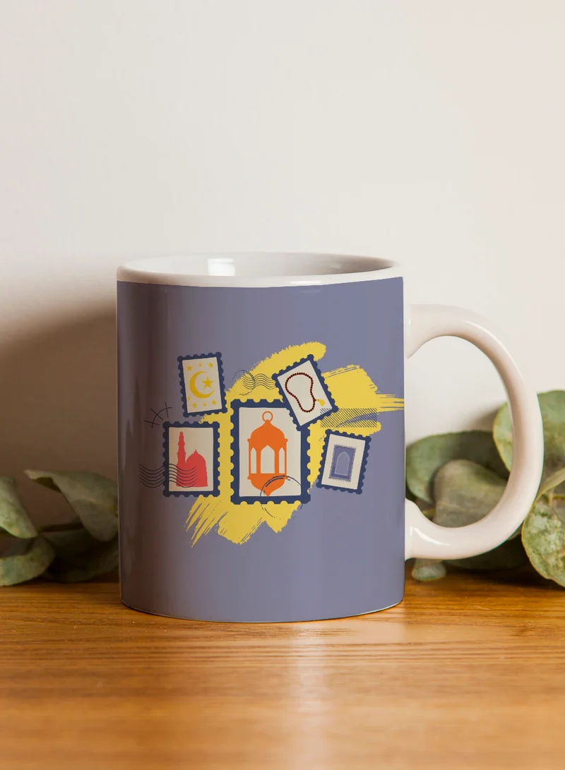 LOWHA 11 oz Ceramic Mug with Ramadan Crescent Design