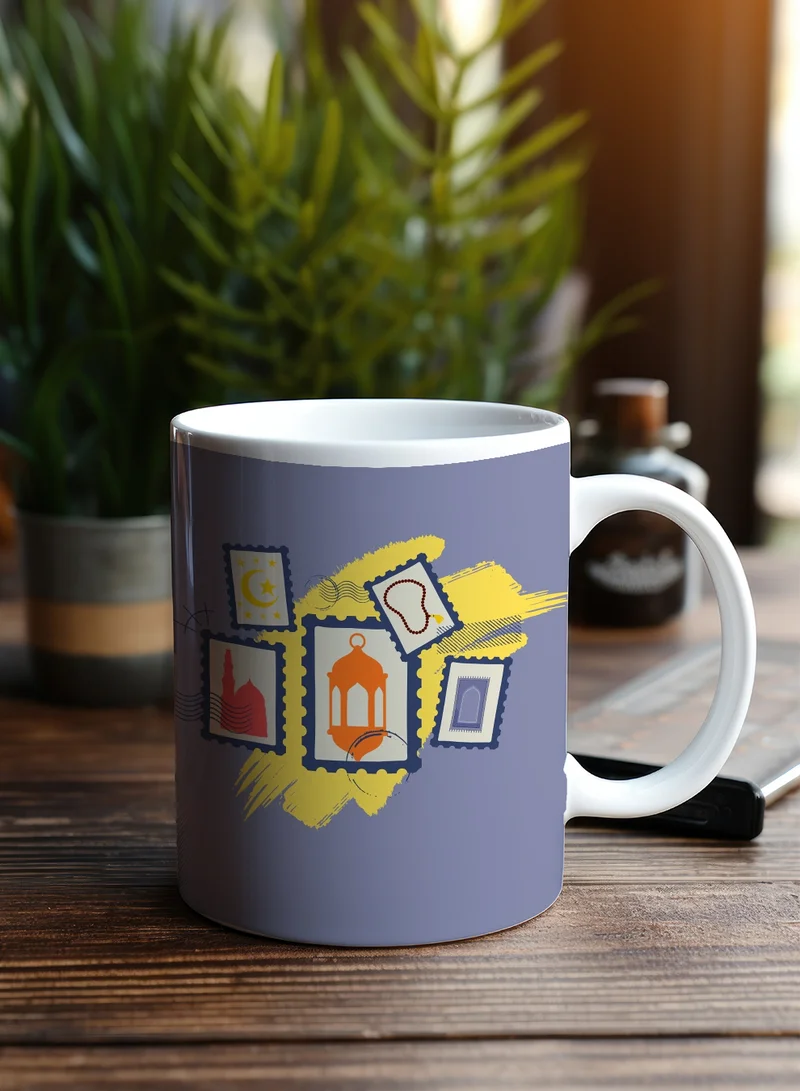LOWHA 11 oz Ceramic Mug with Ramadan Crescent Design