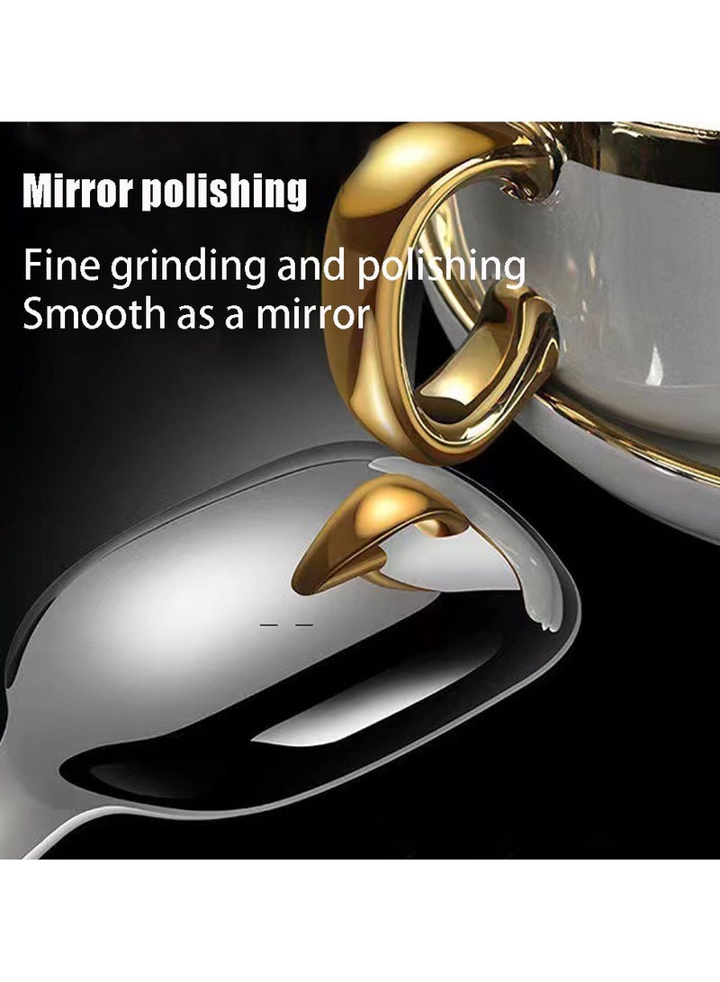 CMGTYYD Stainless Steel Coffee Scoop, Ground Coffee Measure Scoop Set,Bean Espresso Milk Powder Tea Short Handled Scoop, Suitable for Kitchen Stainless Steel Short Handle Spoon,22.5ml,2 Pieces - Image 4