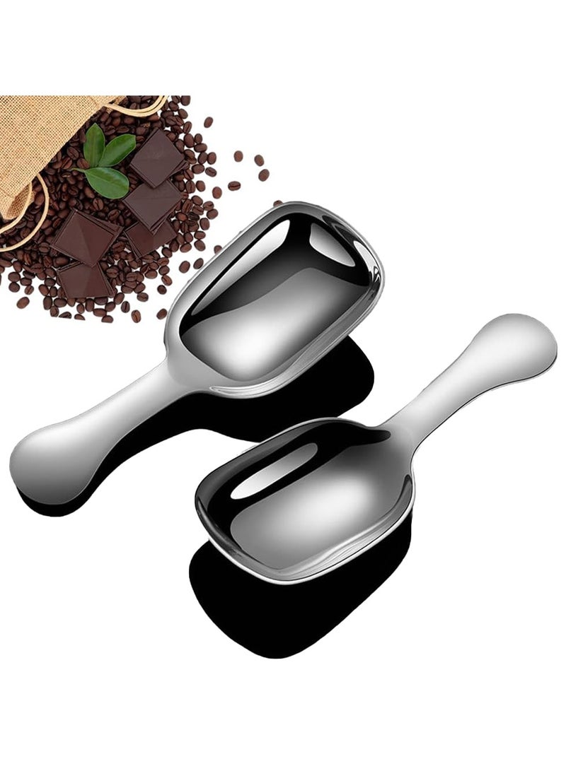 CMGTYYD Stainless Steel Coffee Scoop, Ground Coffee Measure Scoop Set,Bean Espresso Milk Powder Tea Short Handled Scoop, Suitable for Kitchen Stainless Steel Short Handle Spoon,22.5ml,2 Pieces - Image 1