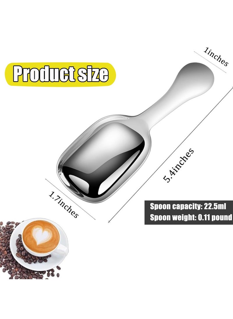 CMGTYYD Stainless Steel Coffee Scoop, Ground Coffee Measure Scoop Set,Bean Espresso Milk Powder Tea Short Handled Scoop, Suitable for Kitchen Stainless Steel Short Handle Spoon,22.5ml,2 Pieces - Image 2