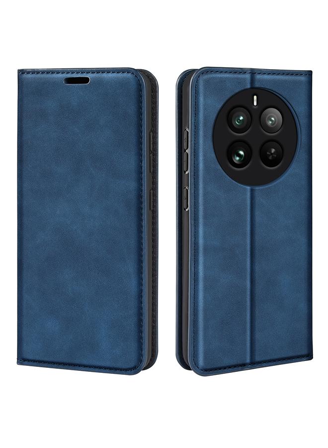 اس-توب جراب هاتف Realme 12 Pro+ جراب هاتف جلدي مغناطيسي بتصميم ريترو - Image 1