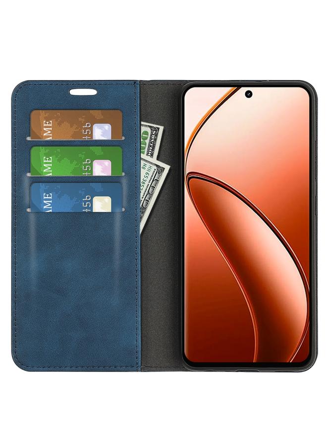 اس-توب جراب هاتف Realme 12 Pro+ جراب هاتف جلدي مغناطيسي بتصميم ريترو - Image 4