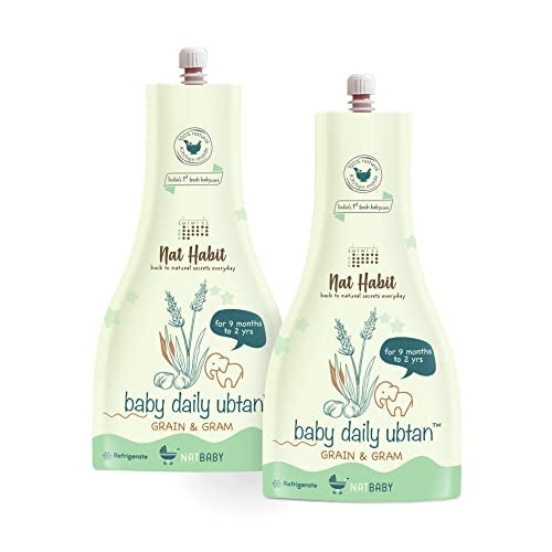 Nat Habit Baby Bath Ubtan with Grain & Gram | Gentle Daily Ubtan for 9 Months to 2 Years Old | Natural, Soap-Free Baby Body Wash | Head to Toe Wash for Babies & Kids | Chemical-Free & Safe, 80g - Image 1
