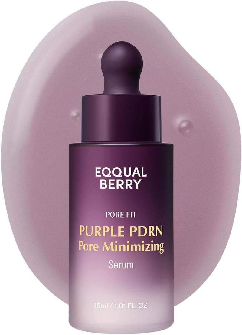 eqqualberry Purple PDRN Pore Minimising Serum - Vegan Collagen & Peptides for Pore Refining & Skin Elasticity | Niacinamide & CICA Exosome for Calming | Korean Glass Skin, 30 ml - Image 1