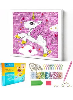 Generic Unicorn Diamond Painting Kit with Wooden Frame 7.1" x 7.1", Craft Kit with Numbered Mosaic Gem Stickers, Art Supplies for Craft Lovers Create Your Own Masterpiece 