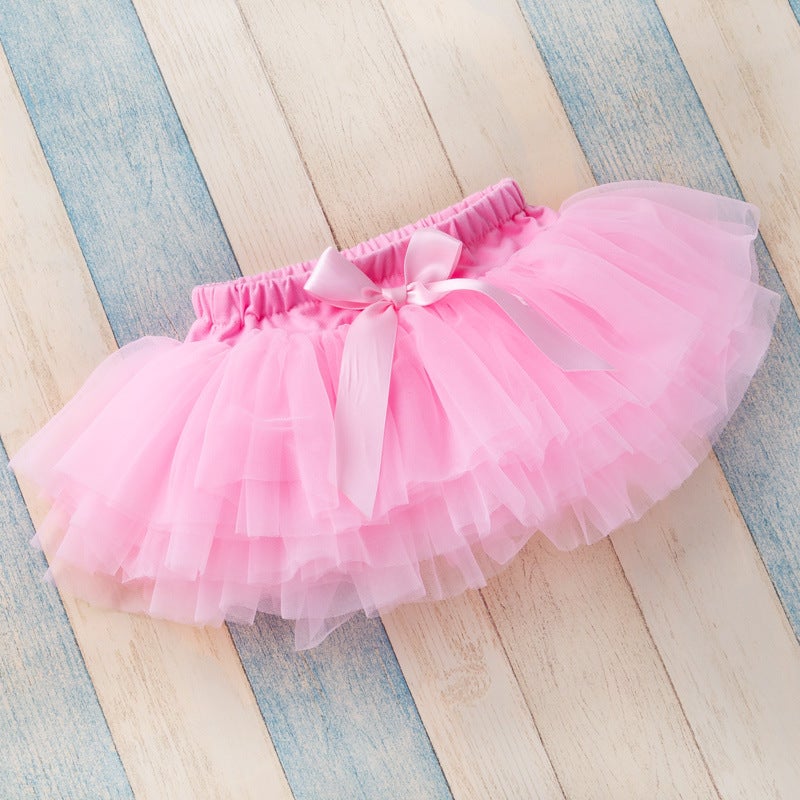Cute Mesh Tutu Skirt for Girls Pink 