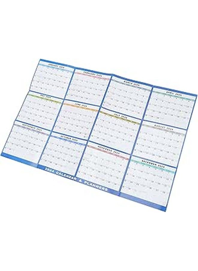 2024 Large Double Sided Laminated Dry Erase Wall Calendar Reusable Monthly Planner For Home And Office - Image 1