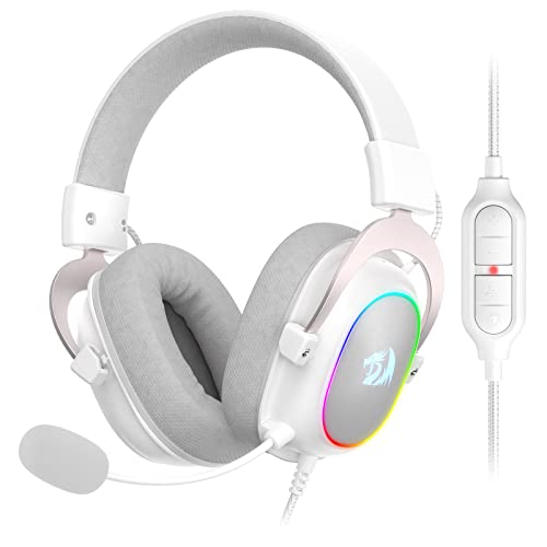 Redragon H510 ZeusX RGB White Wired Gaming Headset 71 Surround Sound 53MM Audio Drivers in Memory Foam Ear Pads wReliable Fabric Cover Multi Platforms Headphone USB Powered for PCPS4NS - Image 1